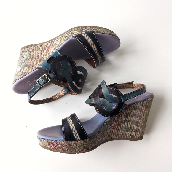 Spring Step L'artiste Sharina Tapestry Wedges 37 - Picture 3 of 6